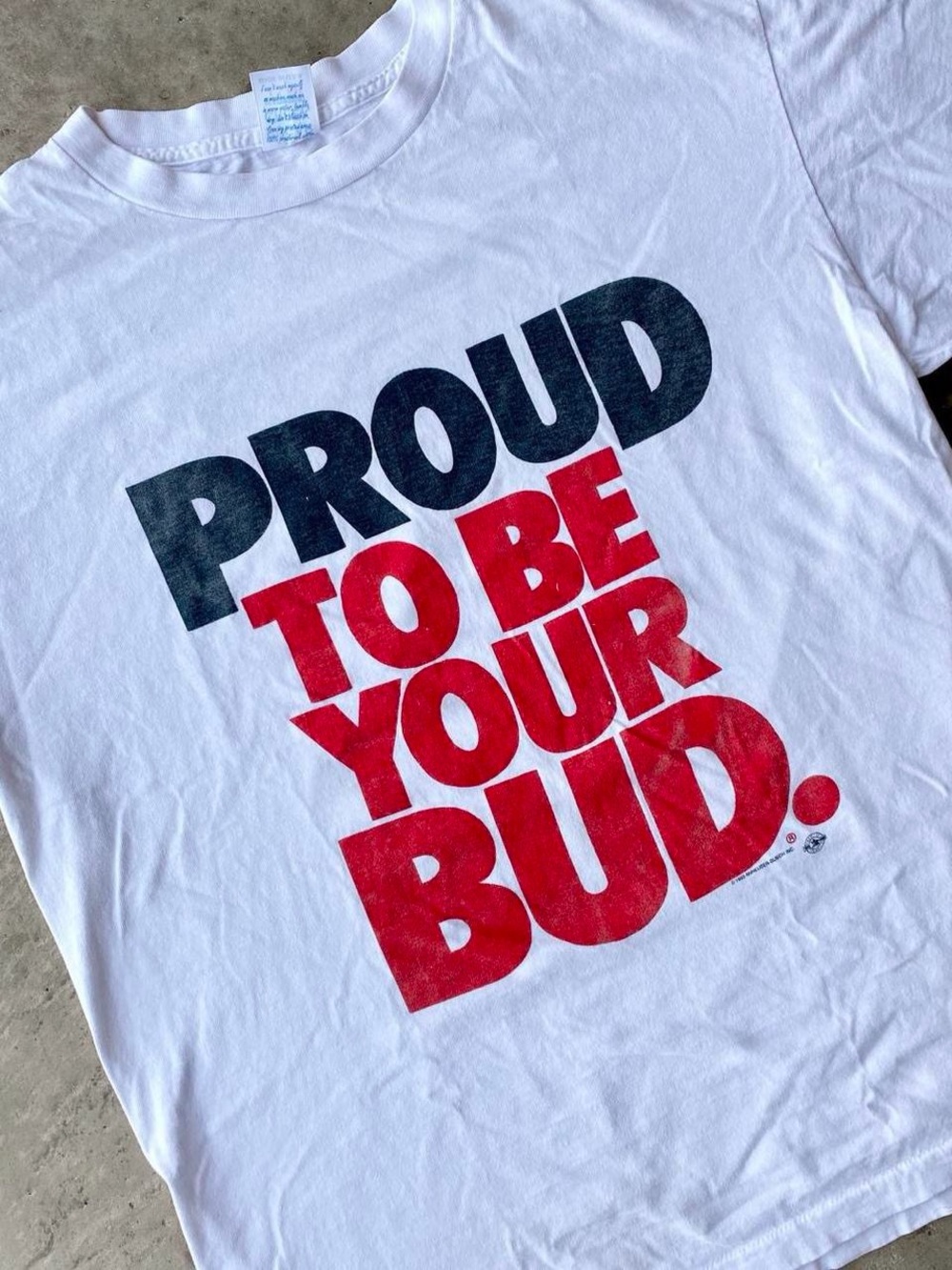 Vintage 1993 Proud to be your Bud T-shirt Budweiser over 30 soccer Roswell NM